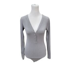 Nike Women's Dri Fit Yoga Luxe Infinalon Open Back Thong‎ Bodysuit Size XS Grey